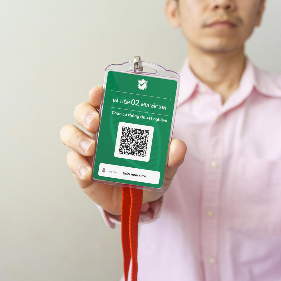 In thẻ luồng xanh QR code