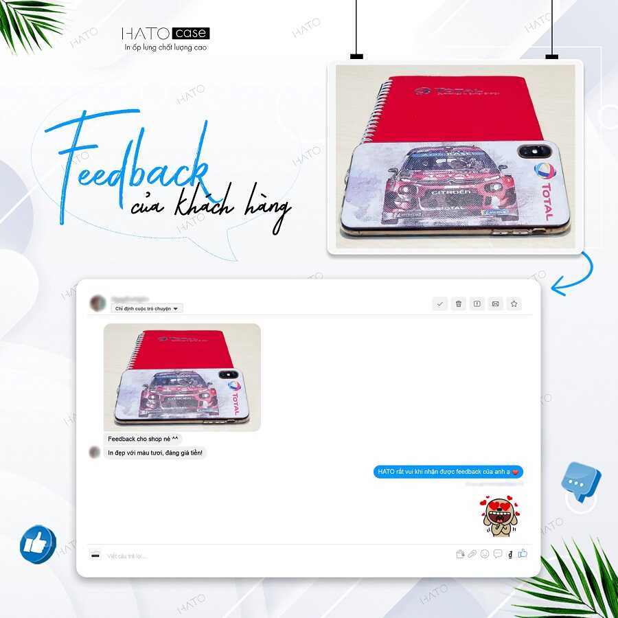 feedback ốp lưng điện thoại in tại HATO Case